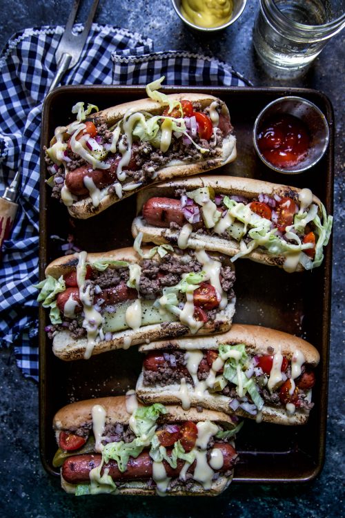 Loaded Cheeseburger Hot Dogs 