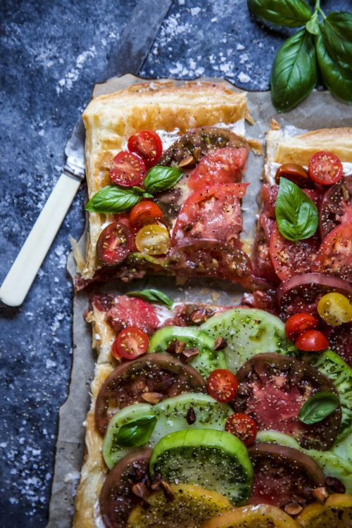 Easy Tomato Tart with Almond Vinaigrette