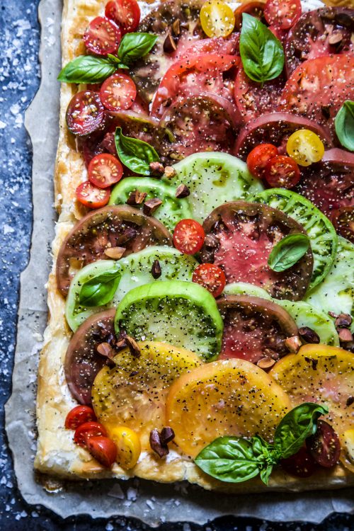 Easy Tomato Tart with Almond Vinaigrette