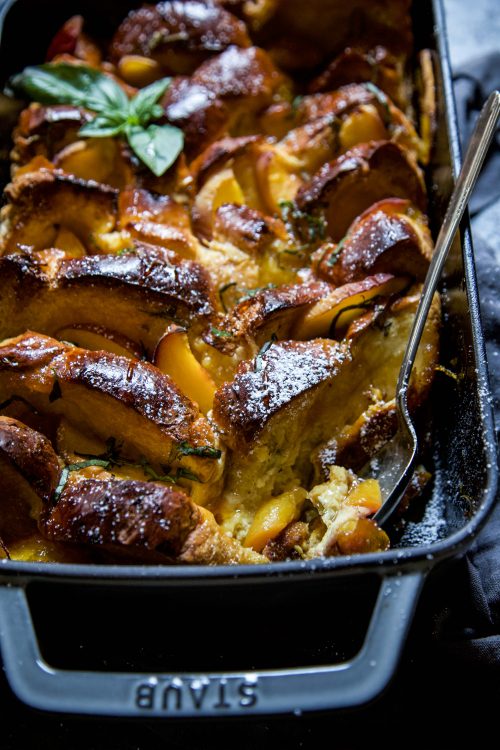 Peach & Basil French Toast Bake