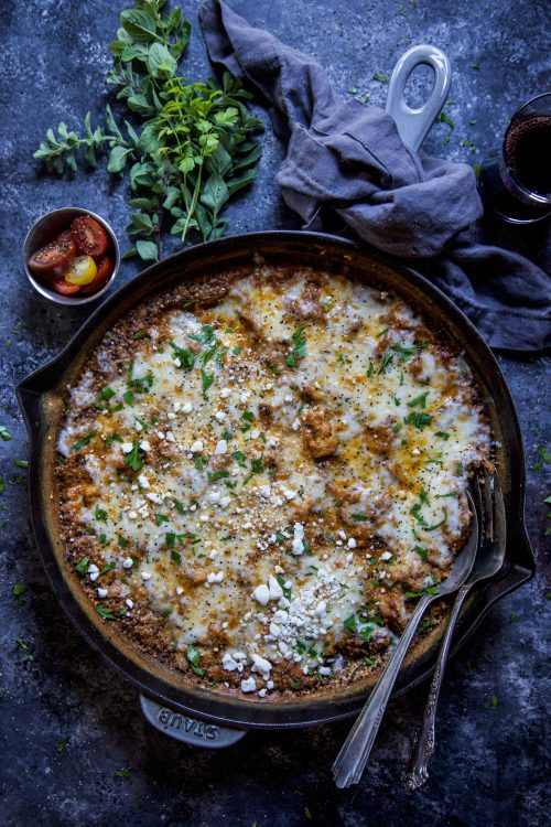 Chicken Shawarma Quinoa Skillet Bake - The Curious Plate