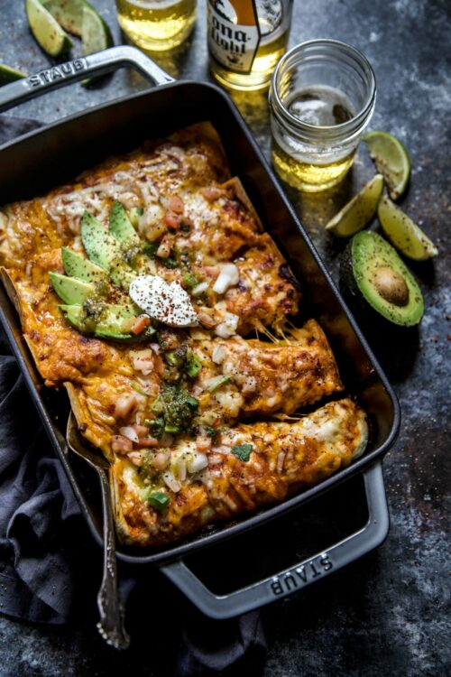 Easy Vegetarian Hatch Chile Enchiladas