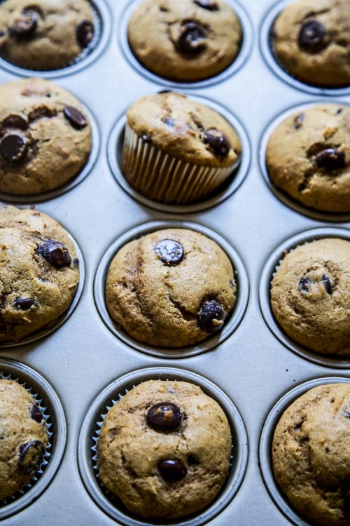 Ultimate Dark Chocolate Pumpkin Muffins