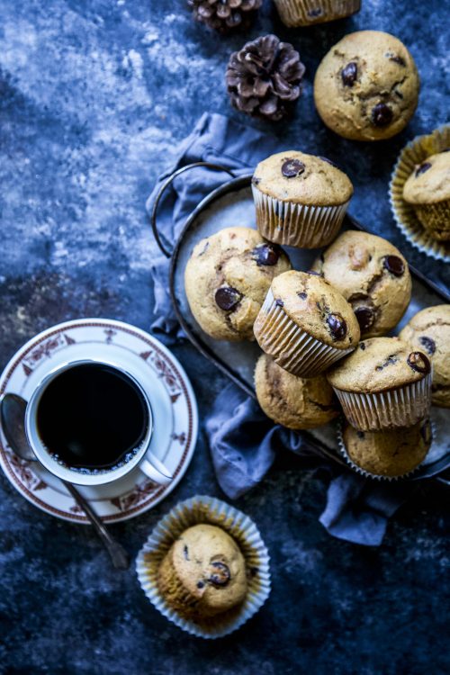 Ultimate Dark Chocolate Pumpkin Muffins