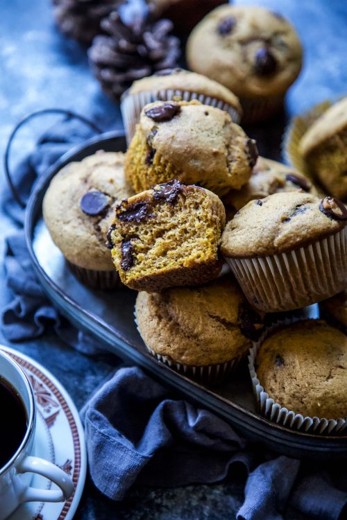 Ultimate Dark Chocolate Pumpkin Muffins