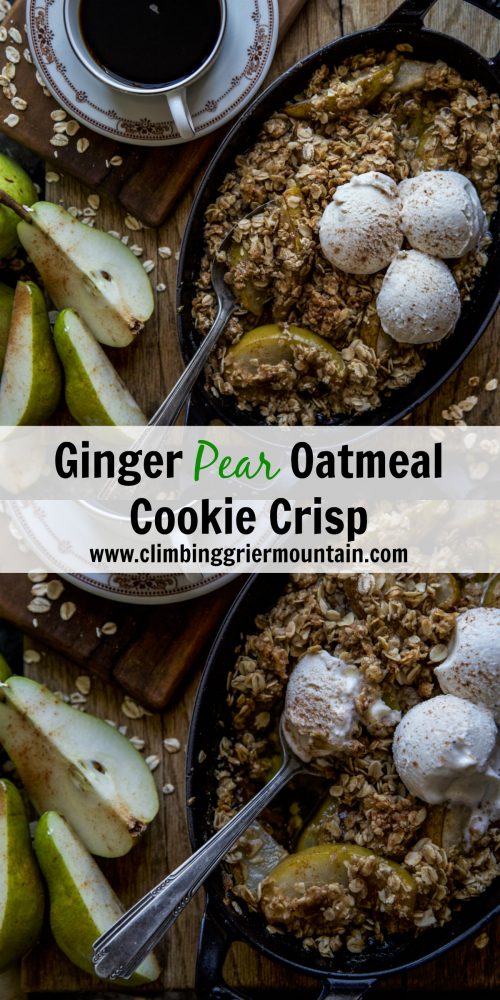 Ginger Pear Oatmeal Cookie Crisp