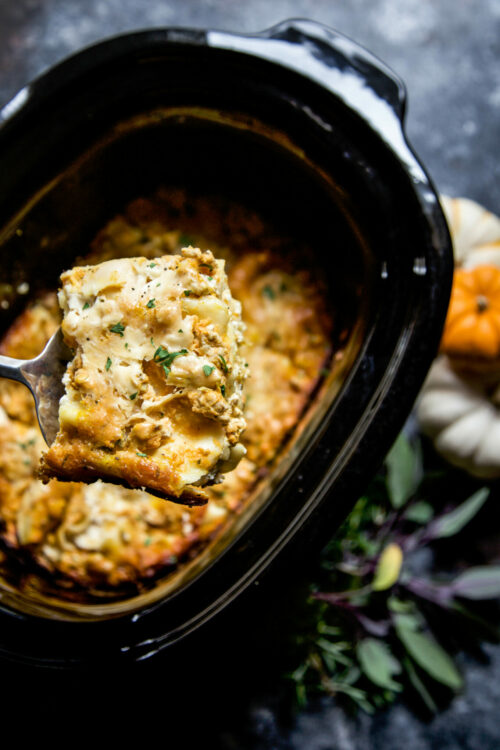 slow cooker pumpkin lasagna