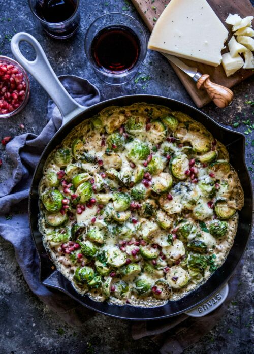Vegetarian Brussels Sprout Bake with Parmesan 