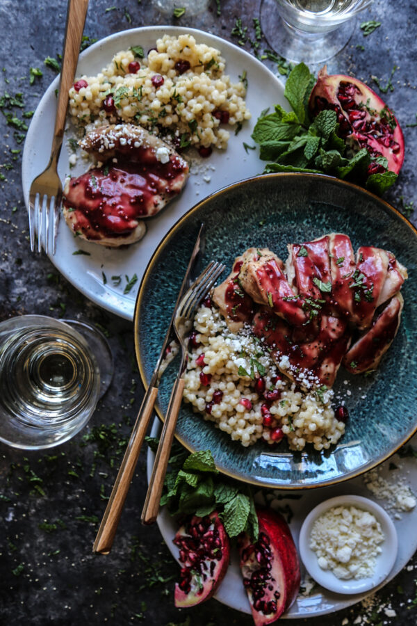 Pomegranate & Ginger Glazed Chicken Thighs 