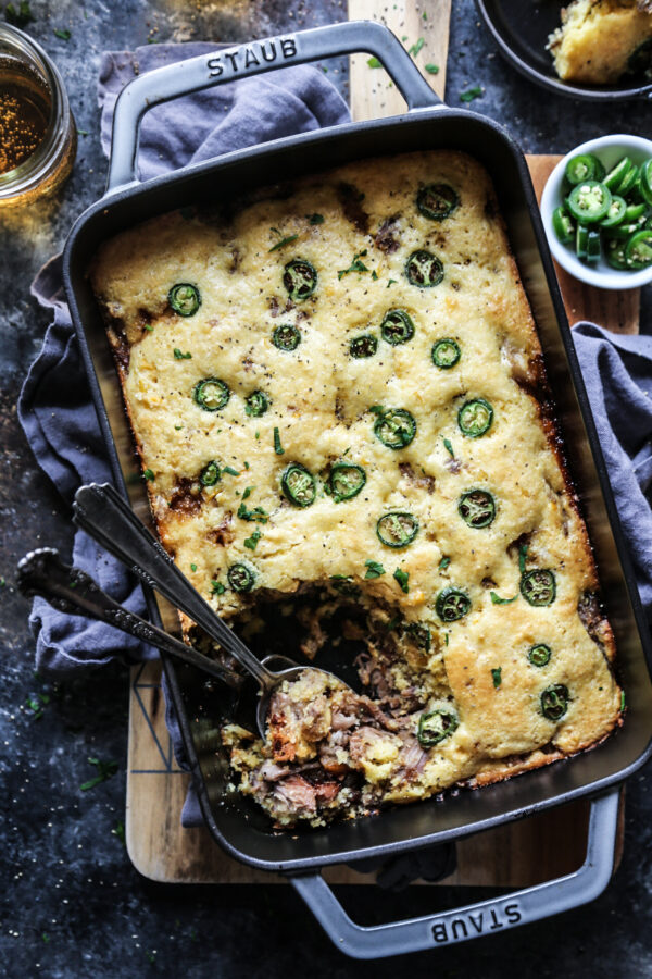 Korean BBQ Pulled Pork with Cornbread Topping