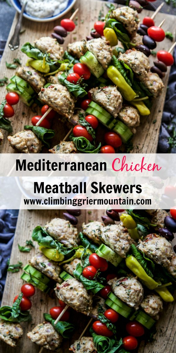 Mediterranean Chicken Meatball Skewers