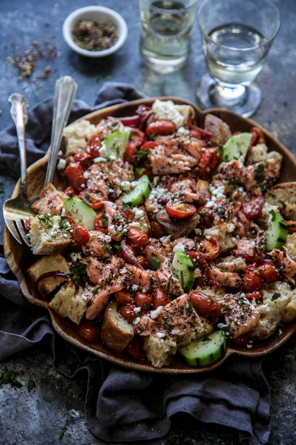 Za'atar Panzanella Salmon Salad