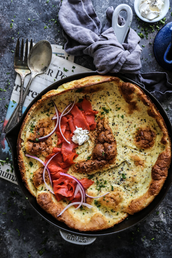 Everything Bagel Dutch Baby with Lox