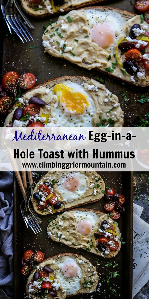 Mediterranean Egg-in-a-Hole Toast with Hummus