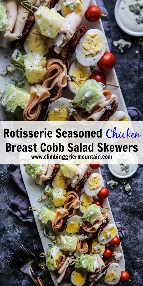 Rotisserie Seasoned Chicken Breast Cobb Salad Skewers