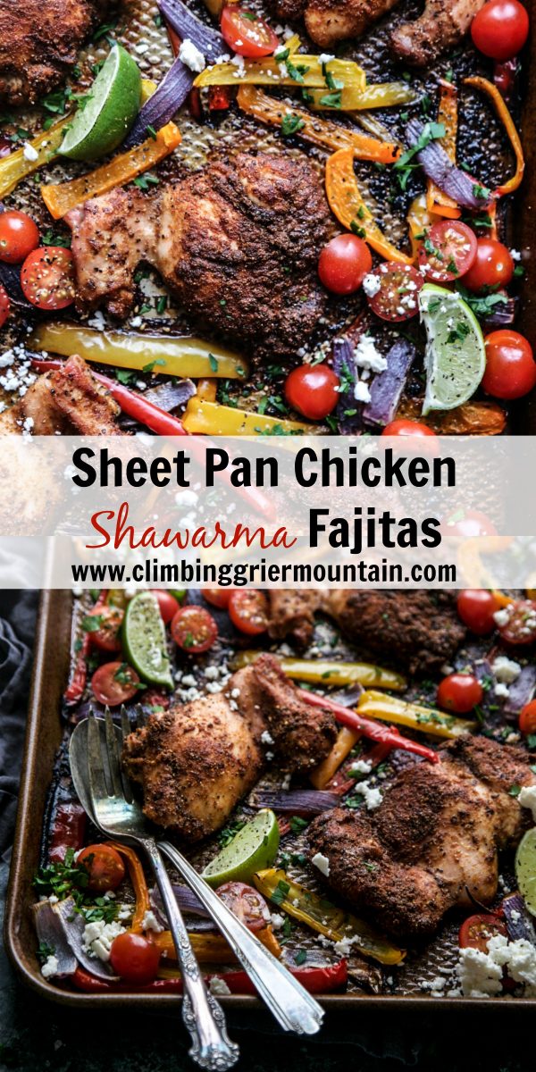 Sheet Pan Chicken Shawarma Fajitas
