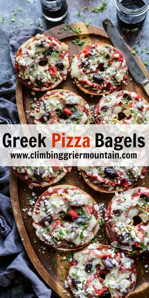 Greek Pizza Bagels