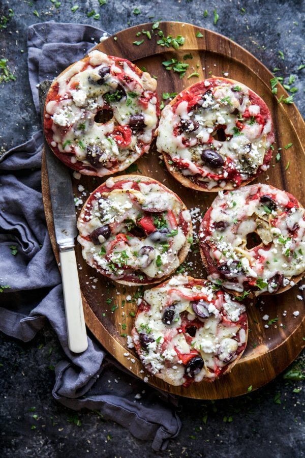 Greek Pizza Bagels