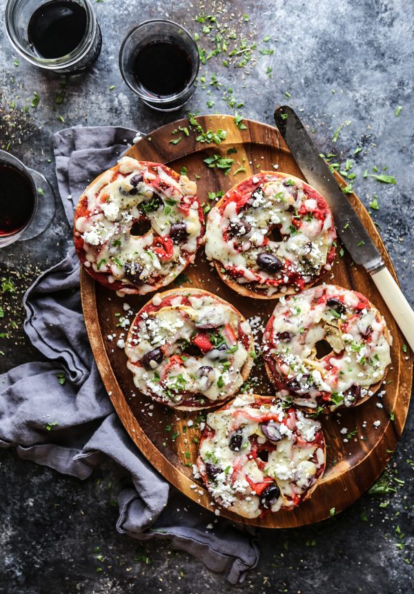 Greek Pizza Bagels