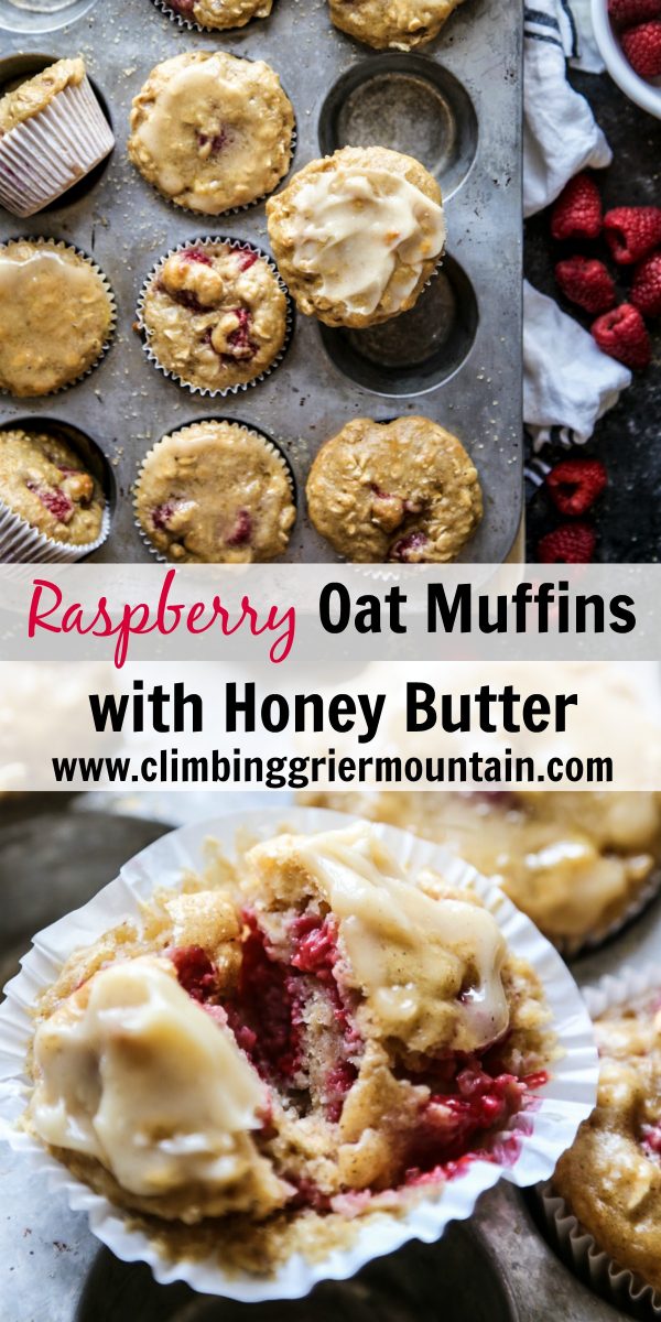 Raspberry Oat Muffins with Honey Butter