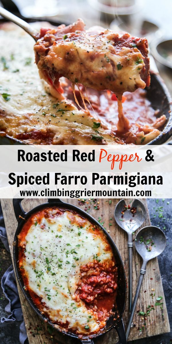 Roasted Red Pepper & Spiced Farro Parmigiana