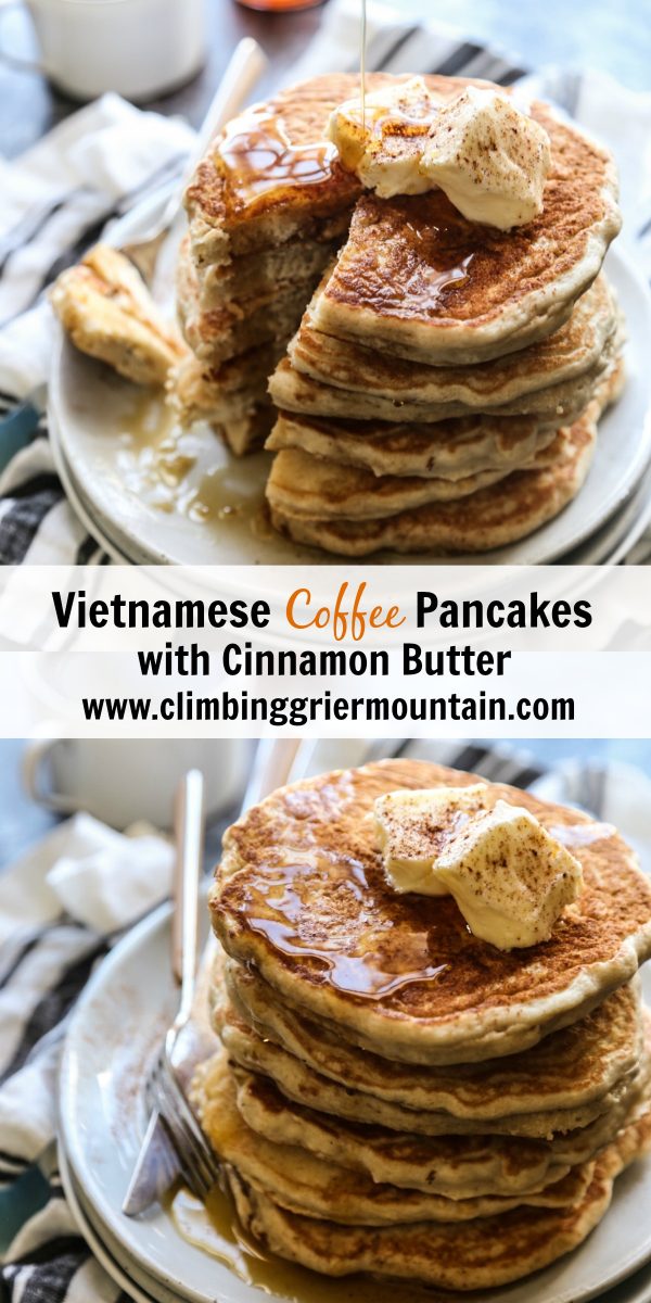 Vietnamese Coffee Pancakes with Cinnamon Butter