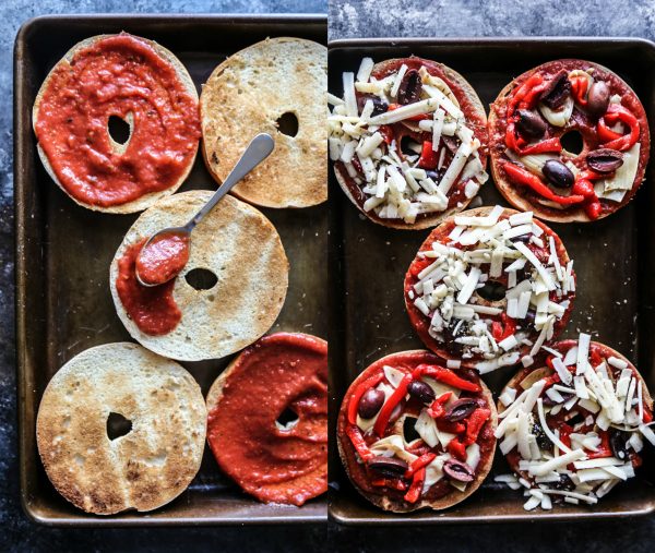 Greek Pizza Bagels