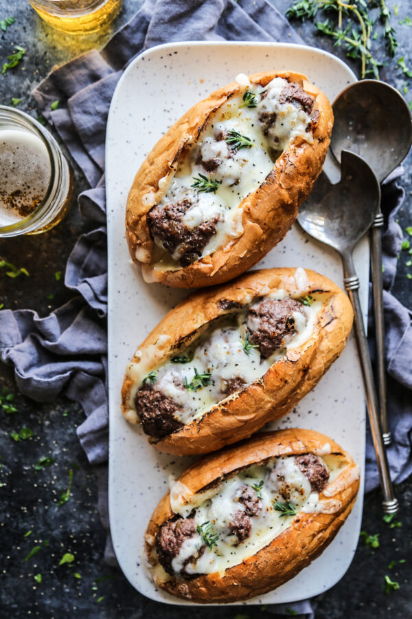 French Onion Meatball Subs
