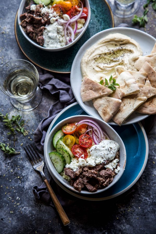 slow cooker greek gyro bowls