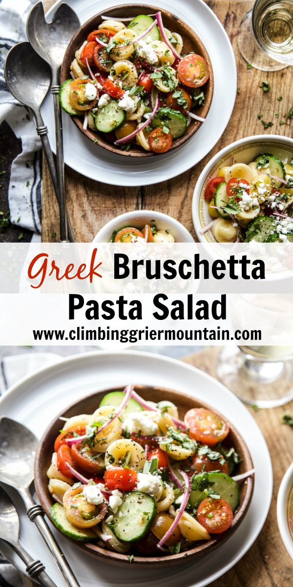 Greek Bruschetta Pasta Salad