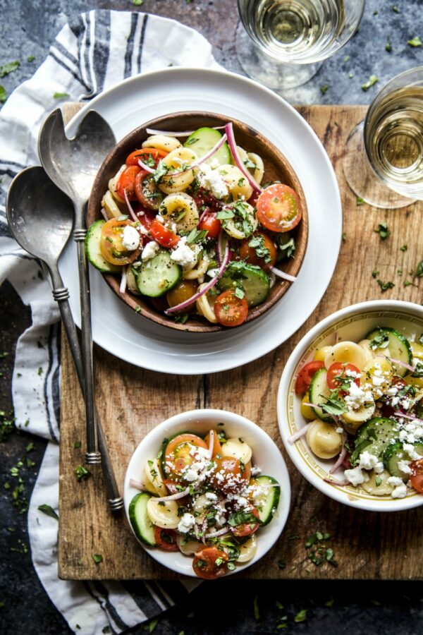 Greek Bruschetta Pasta Salad