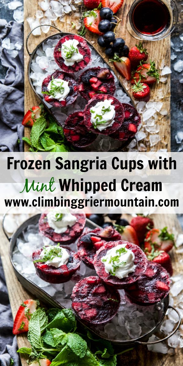 Frozen Sangria Cups with Mint Whipped Cream