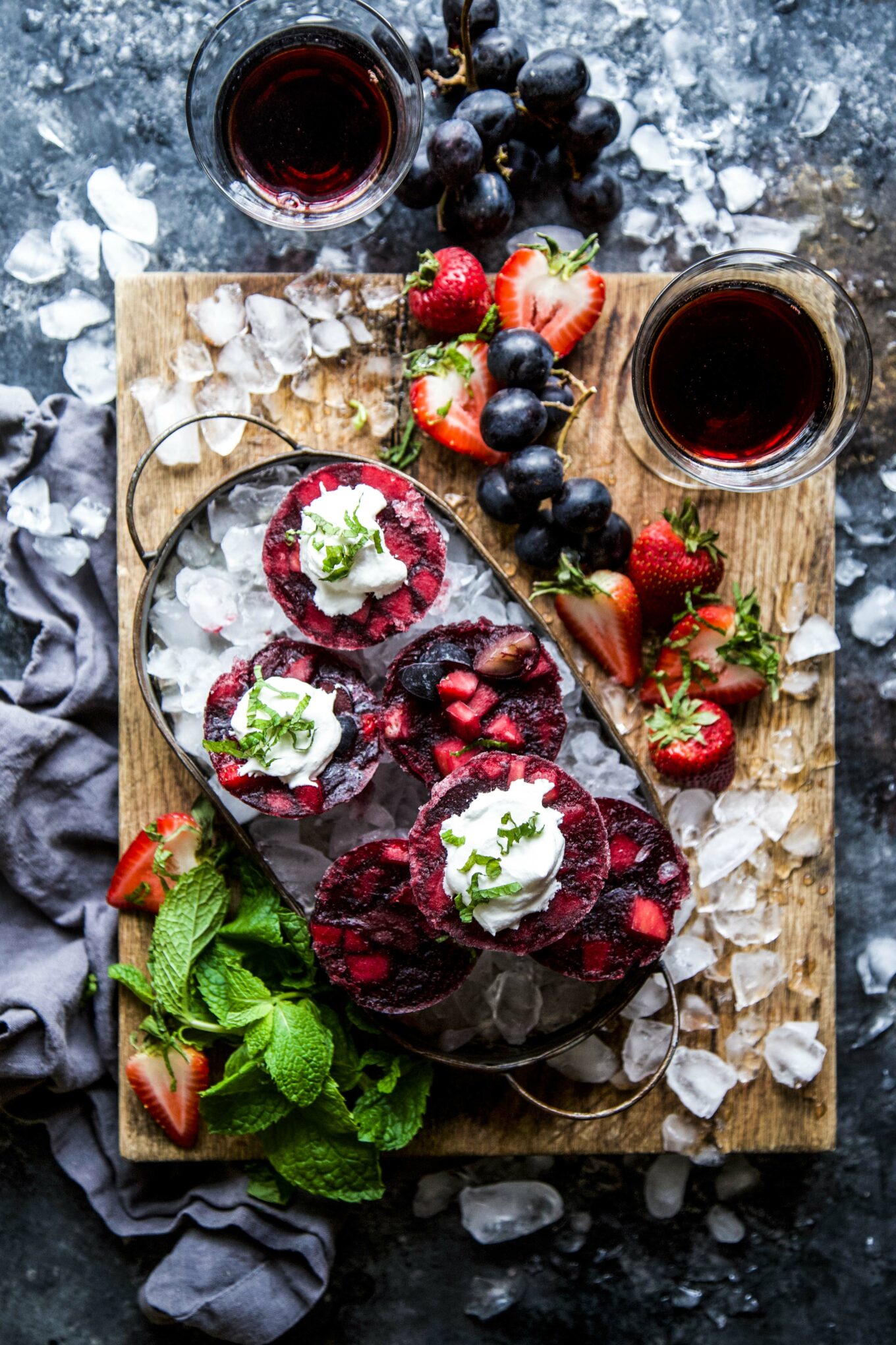 frozen sangria fruit cups