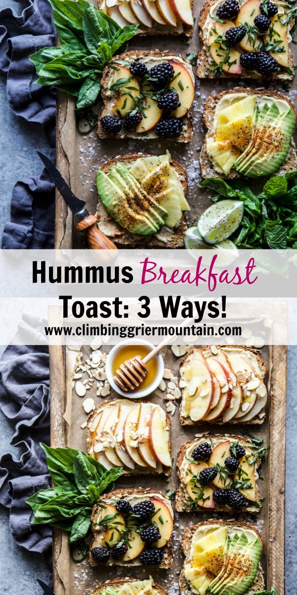 Hummus Breakfast Toast: 3 Ways!