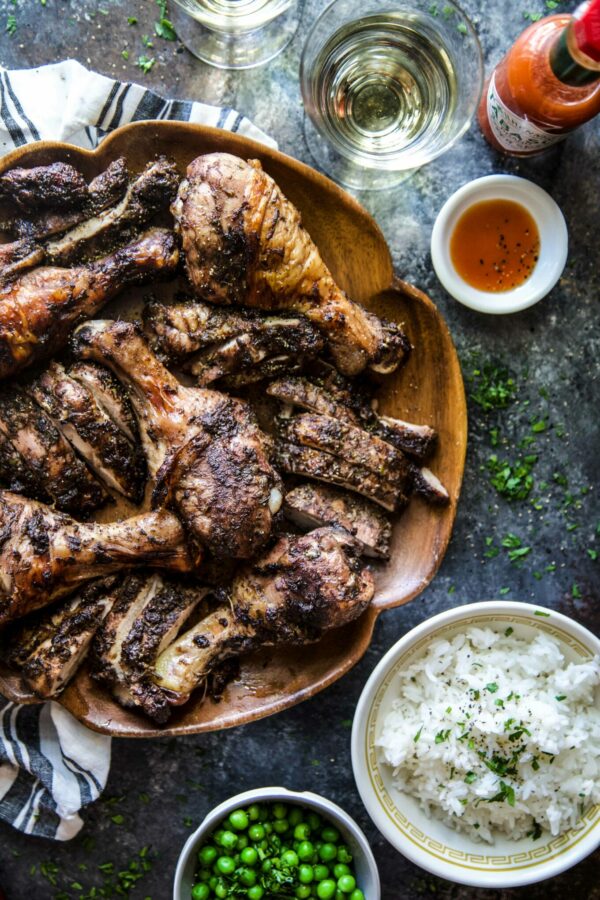 Roasted Jerk Chicken with Rice & Peas