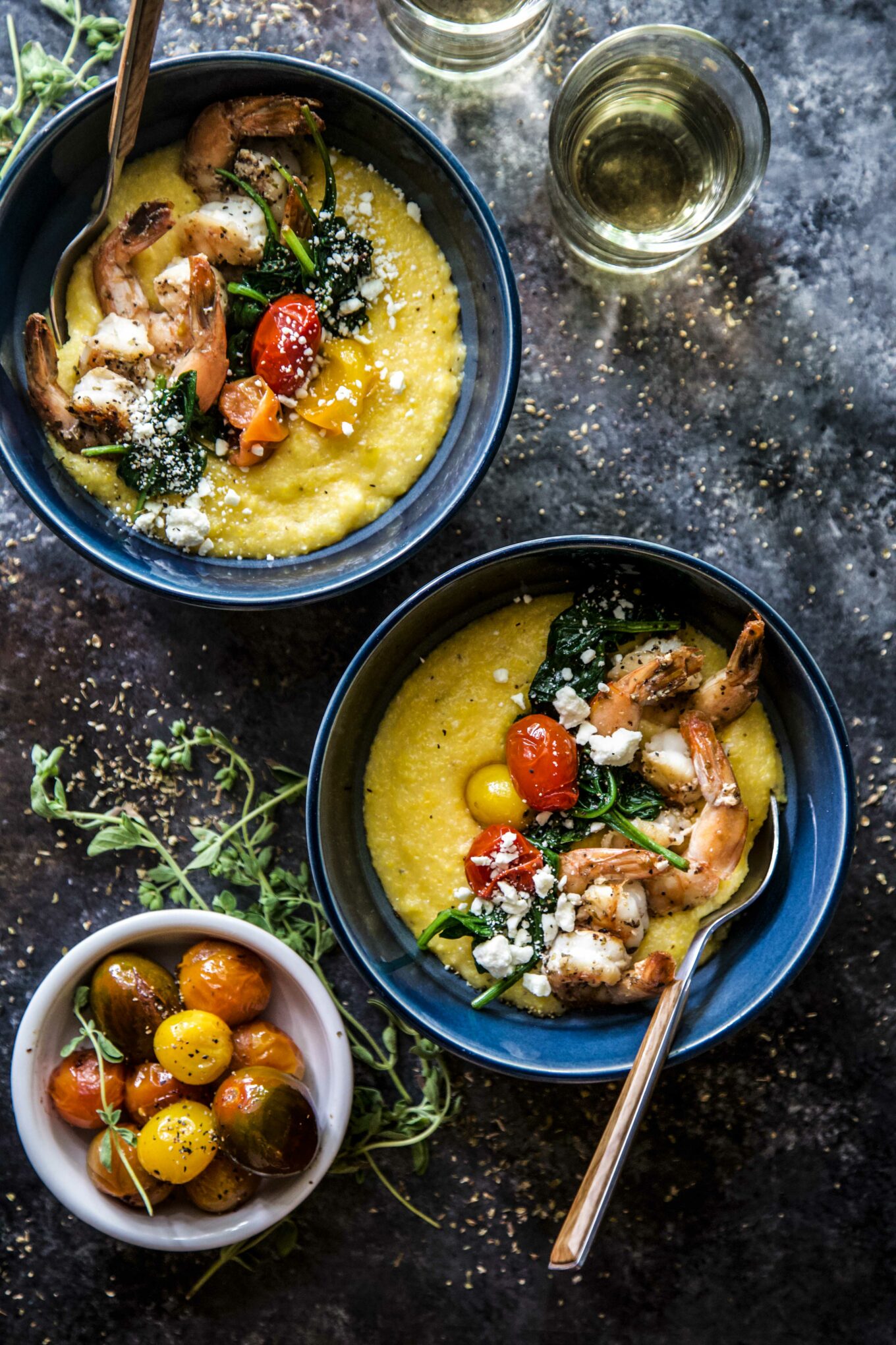 Easy Greek Shrimp & Grits