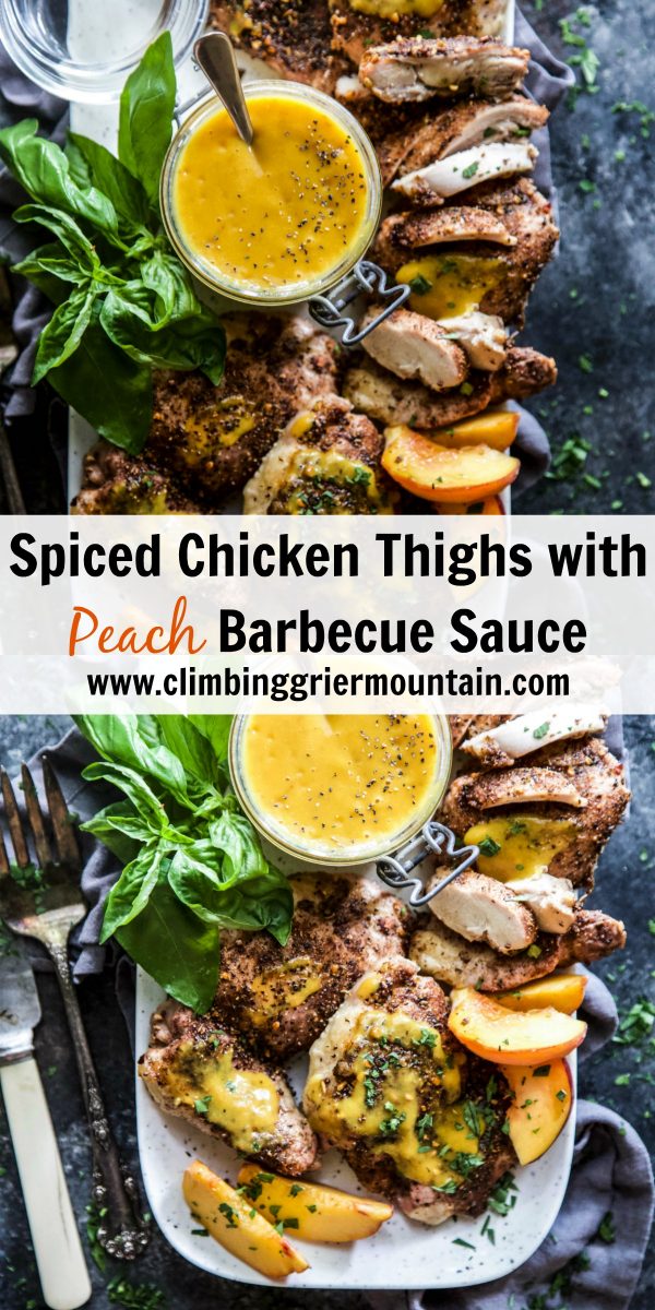 Spiced Chicken Thighs with Peach Barbecue Sauce
