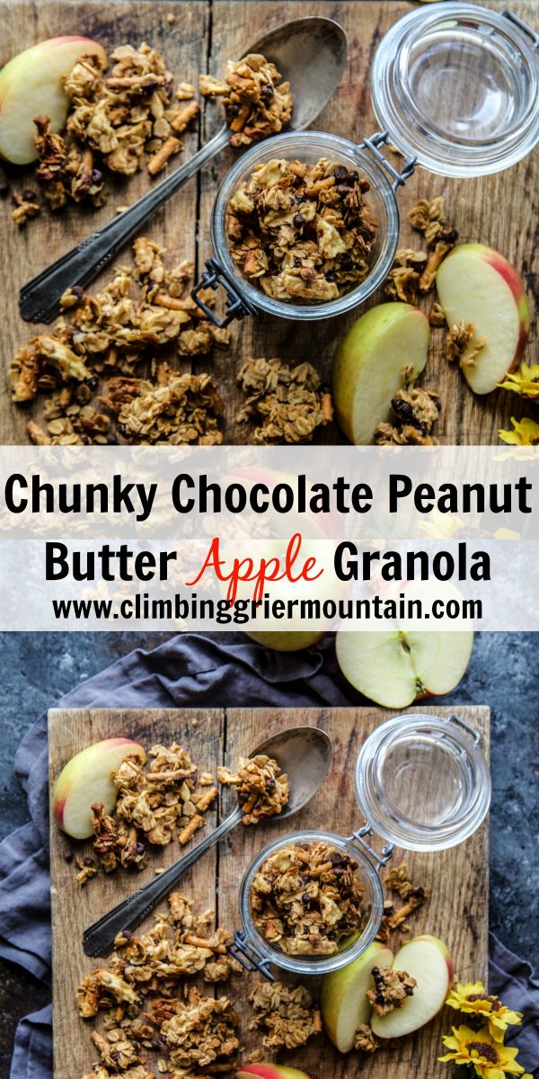 Chunky Chocolate Peanut Butter Apple Granola