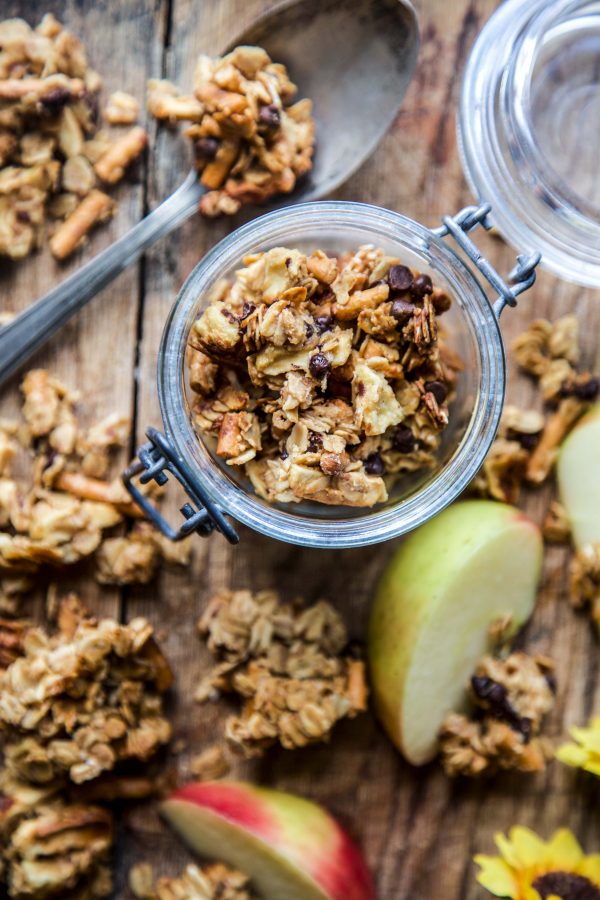 Chunky Chocolate Peanut Butter Apple Granola