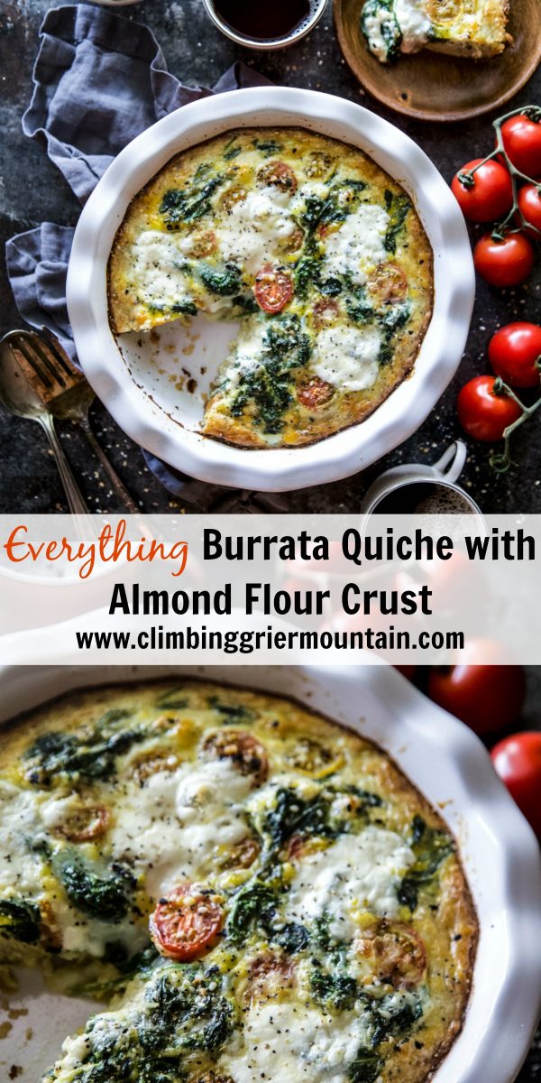 Everything Burrata Quiche with Almond Flour Crust