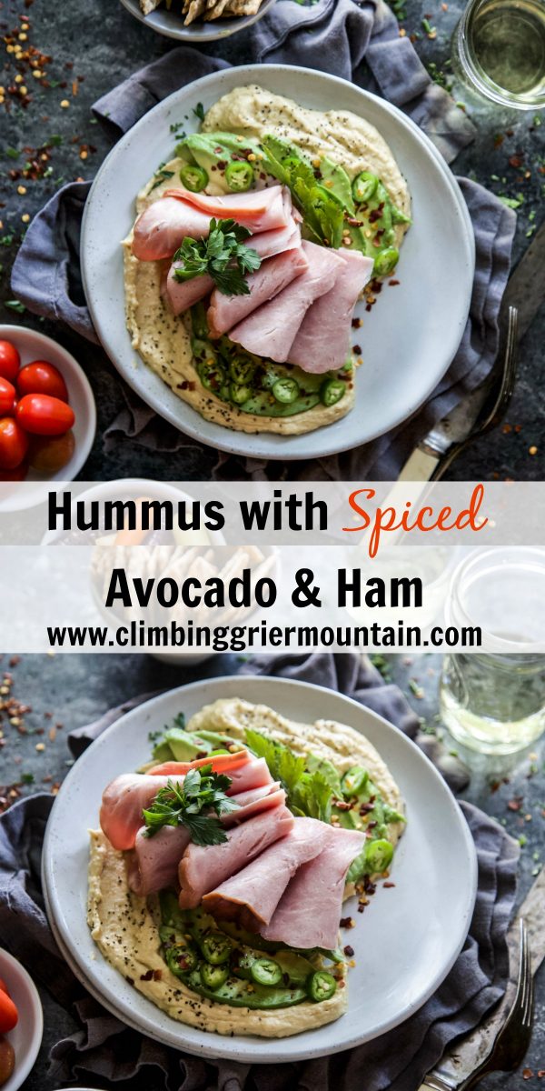 Hummus with Spiced Avocado & Ham