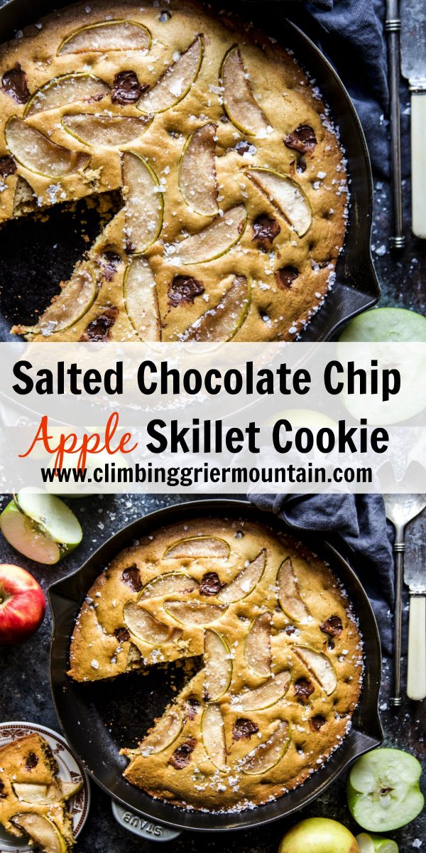 Salted Chocolate Chip Apple Skillet Cookie