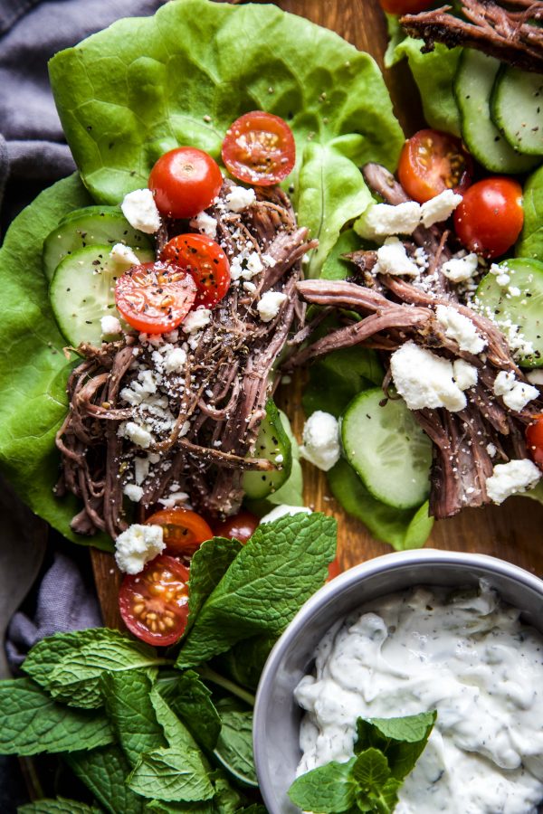 Slow Cooker Za'atar Steak Lettuce Wrap