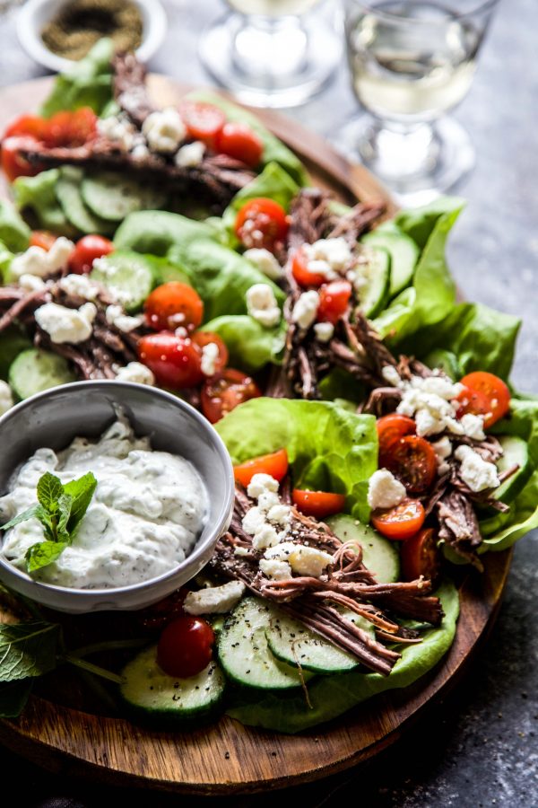 Slow Cooker Za'atar Steak Lettuce Wrap