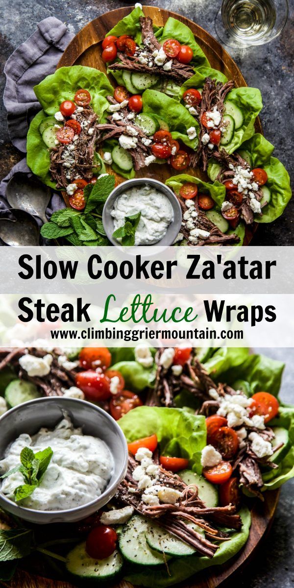 Slow Cooker Za'atar Steak Lettuce Wrap