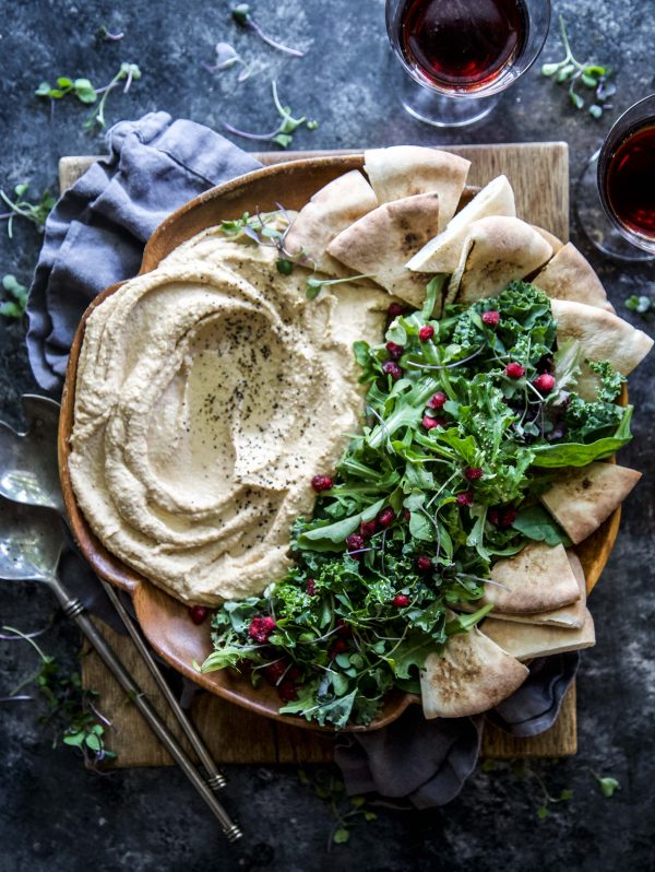 Sweet Potato Hummus with Harvest Greens