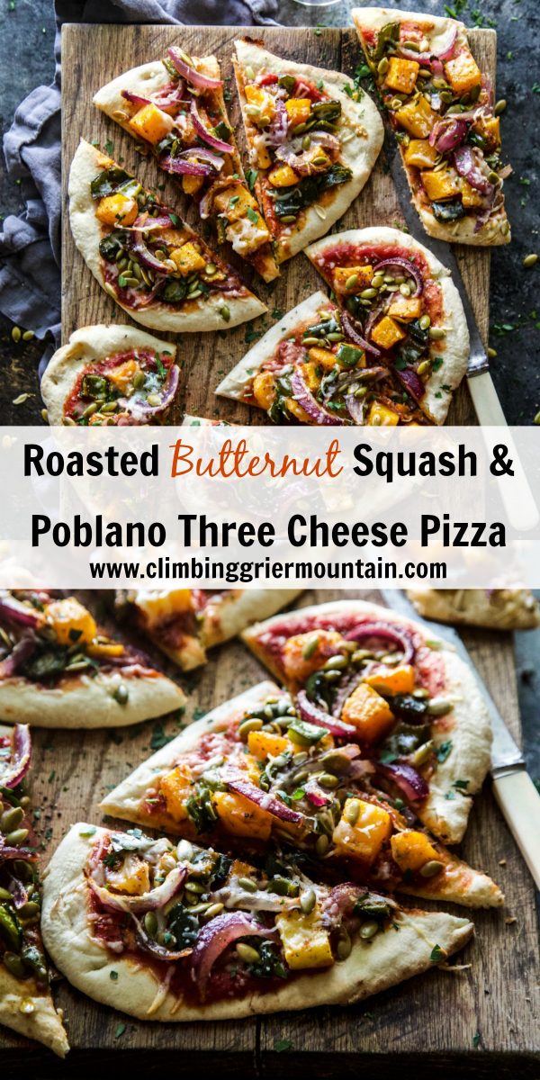 Roasted Butternut Squash & Poblano Three Cheese Pizza