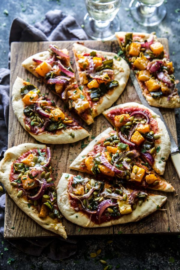 Roasted Butternut Squash & Poblano Three Cheese Pizza