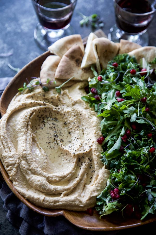 Sweet Potato Hummus with Harvest Greens