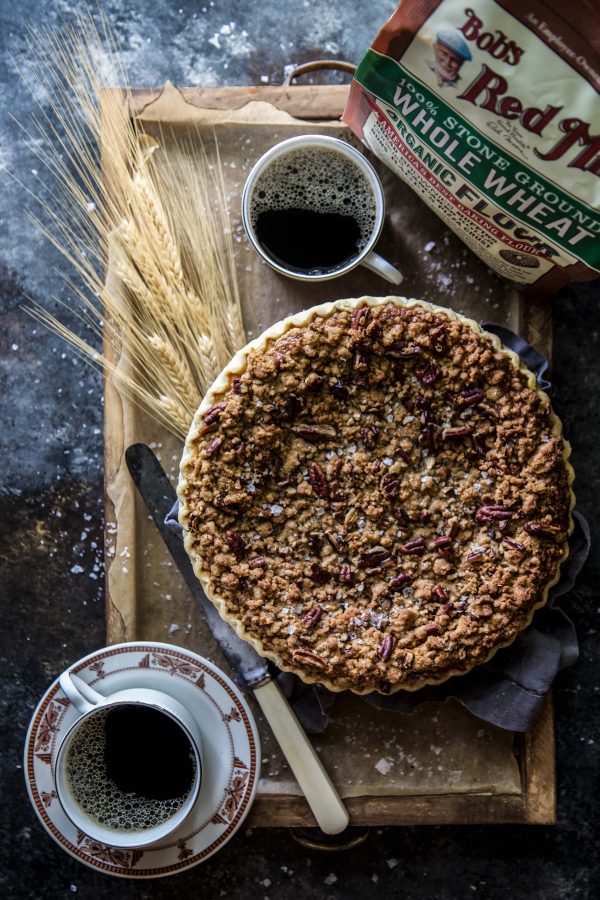 Salted Bourbon Pumpkin Pie with Pecan Stresuel